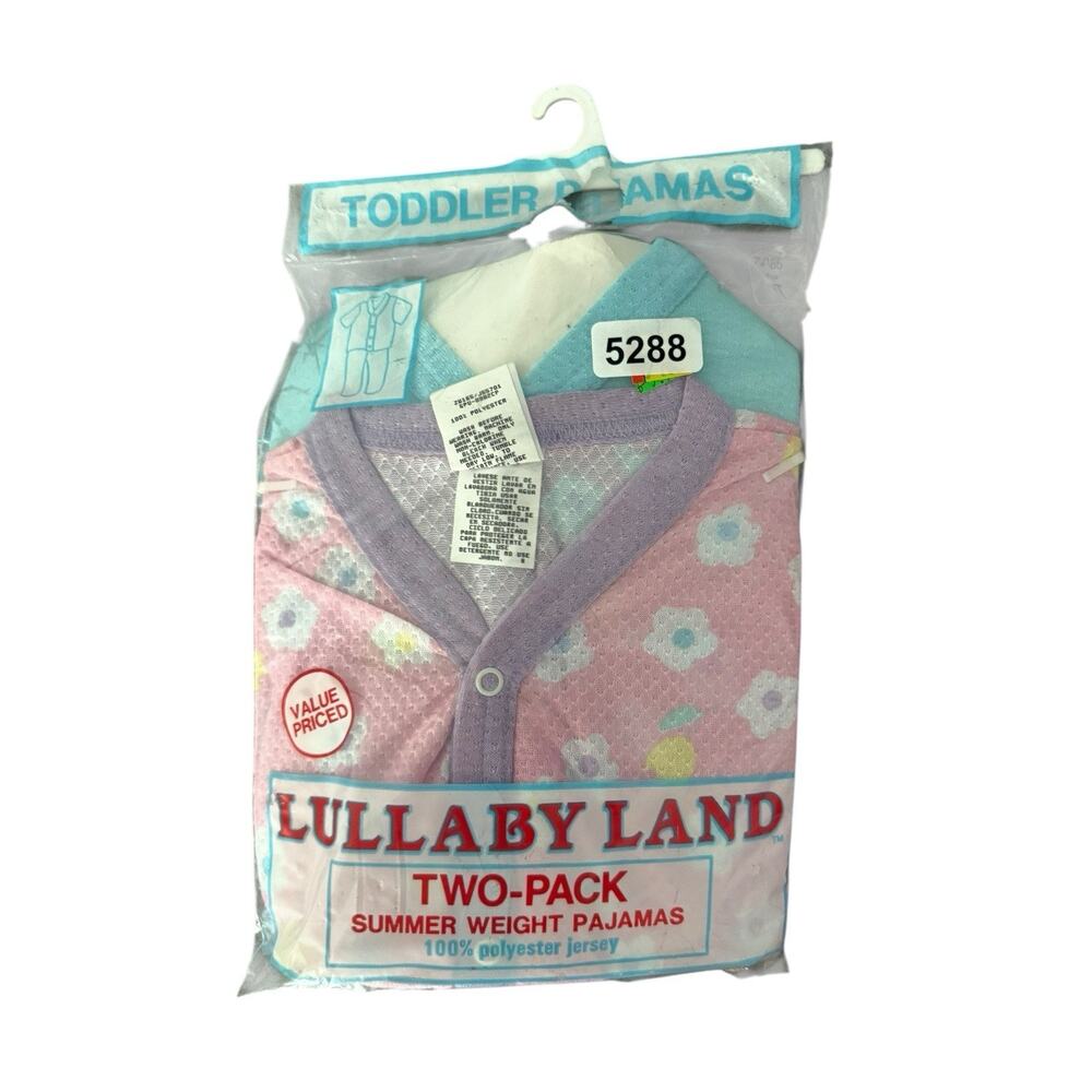 Vintage LULLABY LAND 2 Pack Pajamas One Piece‎ Suit Toddler Size 4T NEW